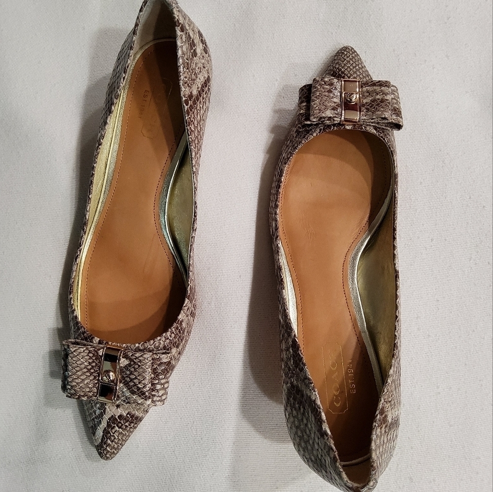 Coach Mandy Python-Embossed Leather Size 7 - Picture 8 of 15